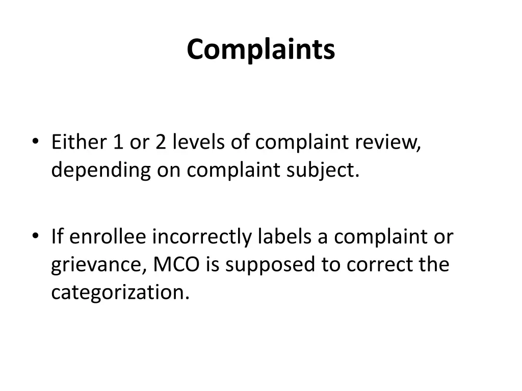 complaints
