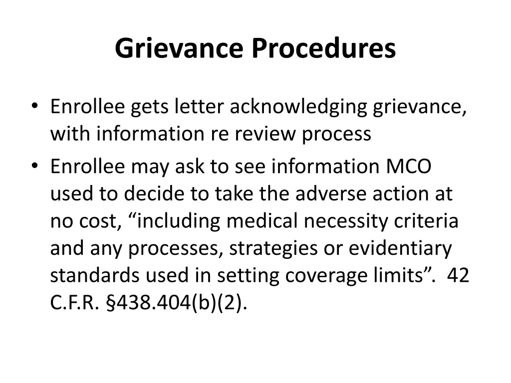 grievance procedures