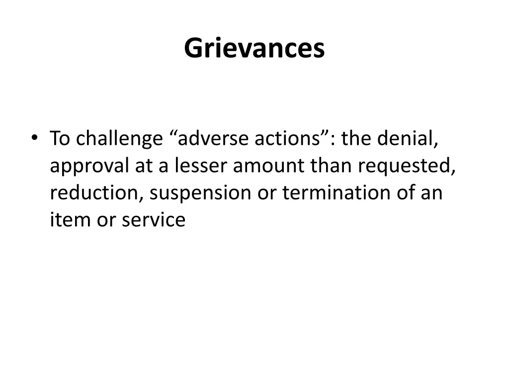 grievances