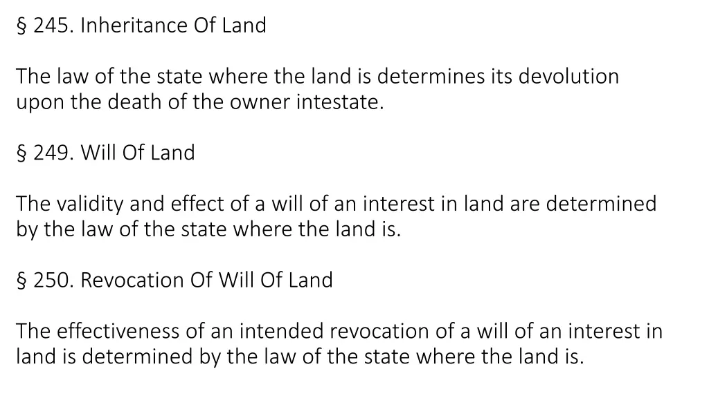245 inheritance of land