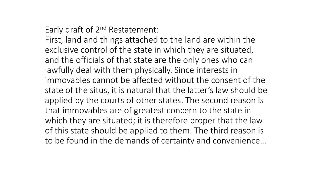 early draft of 2 nd restatement first land