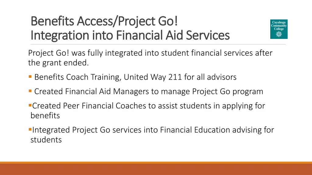 benefits benefits access project access project