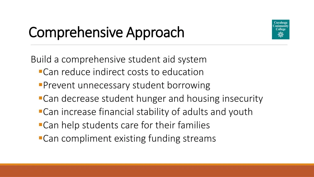 comprehensive approach comprehensive approach