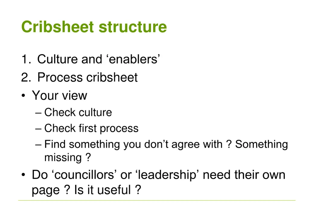 cribsheet structure