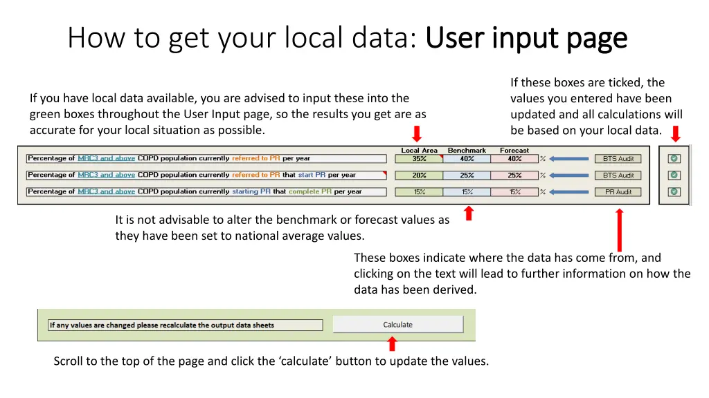 how to get your local data user input page