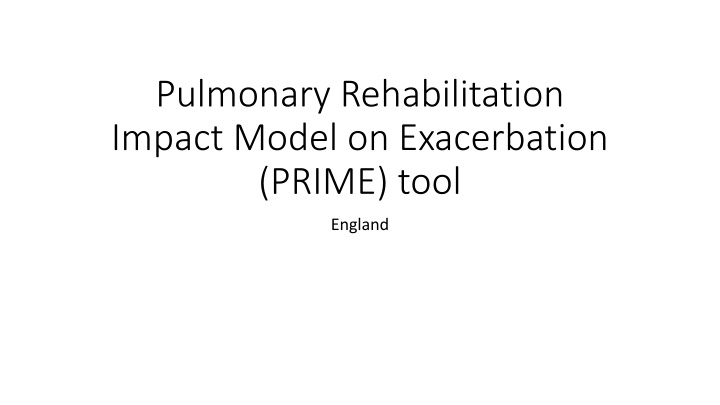 pulmonary rehabilitation impact model