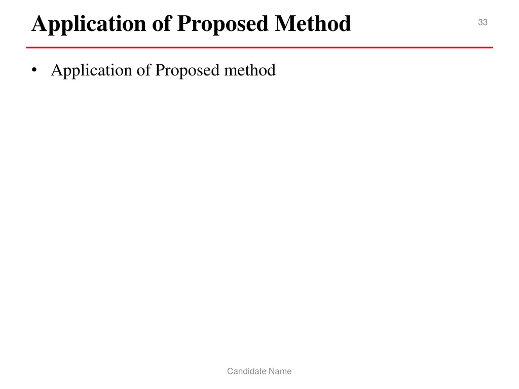application of proposed method
