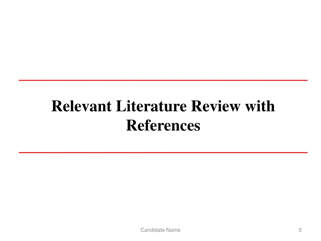 relevant literature review with references