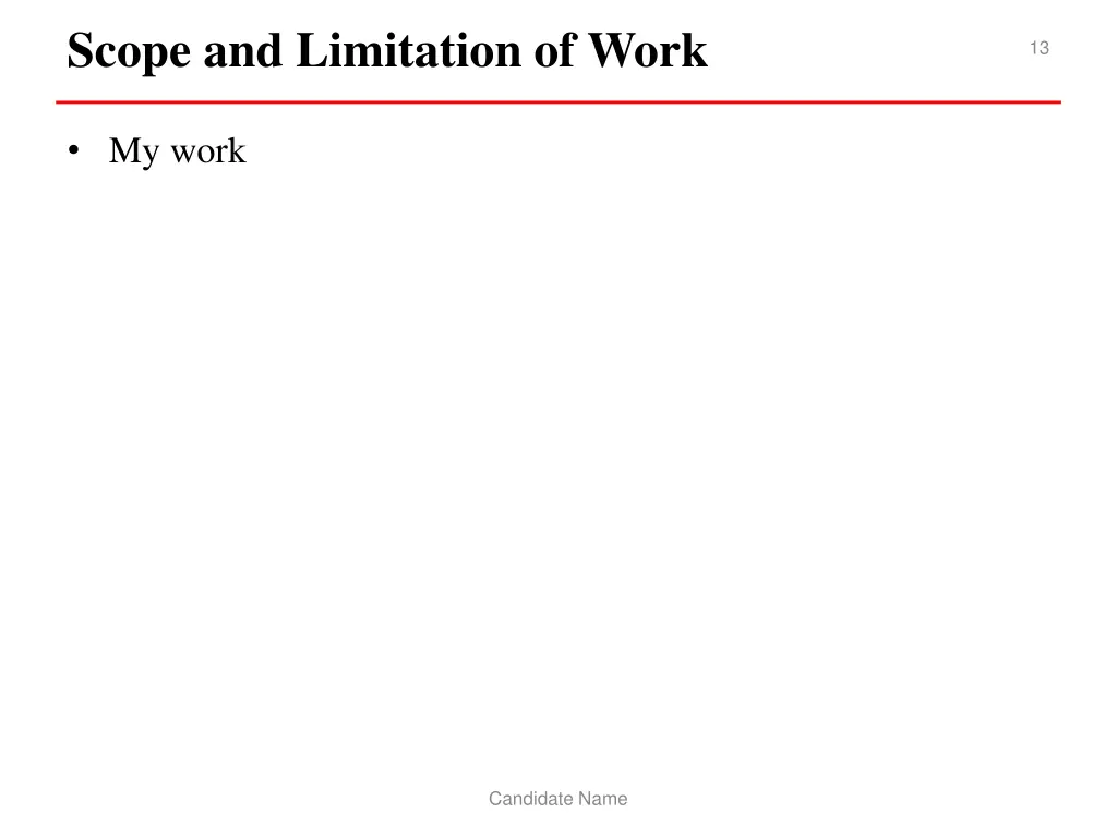 scope and limitation of work 1