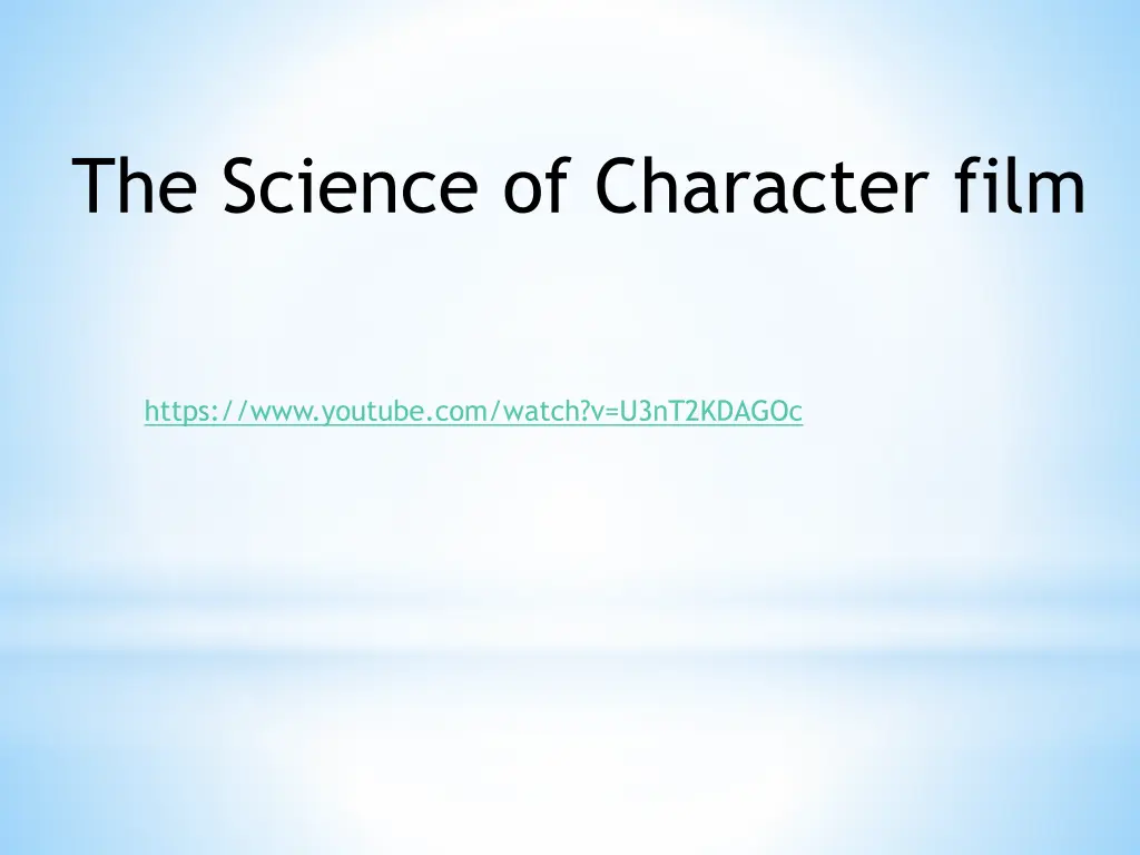 the science of character film