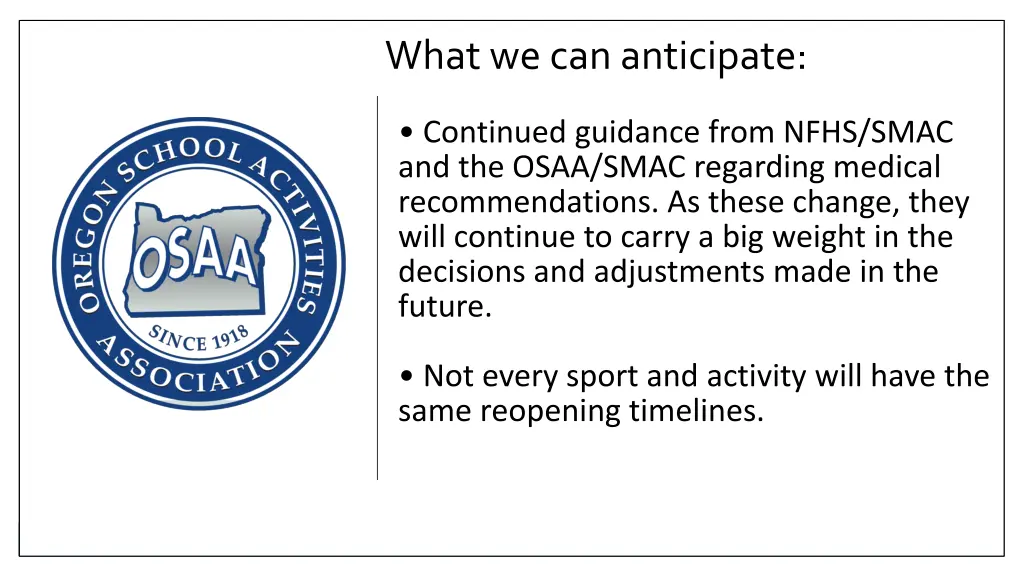 what we can anticipate