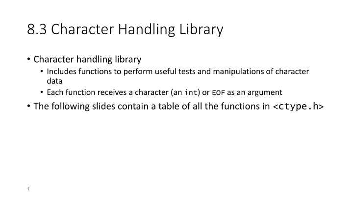 8 3 character handling library
