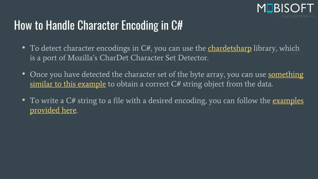 how to handle character encoding in c