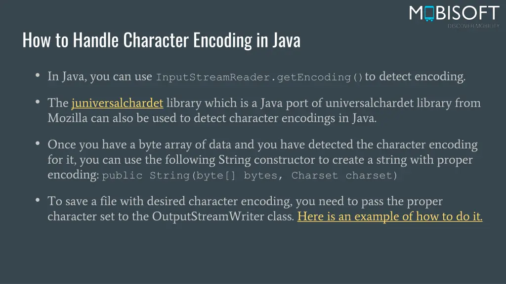 how to handle character encoding in java