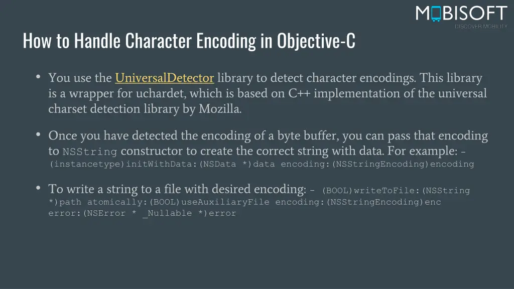 how to handle character encoding in objective c