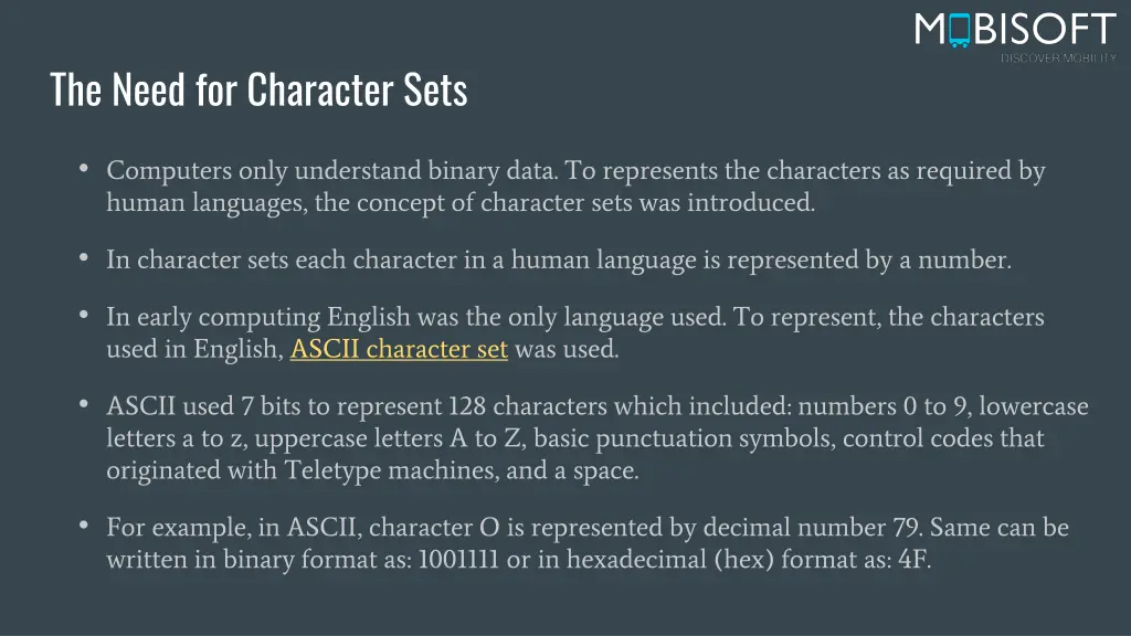 the need for character sets