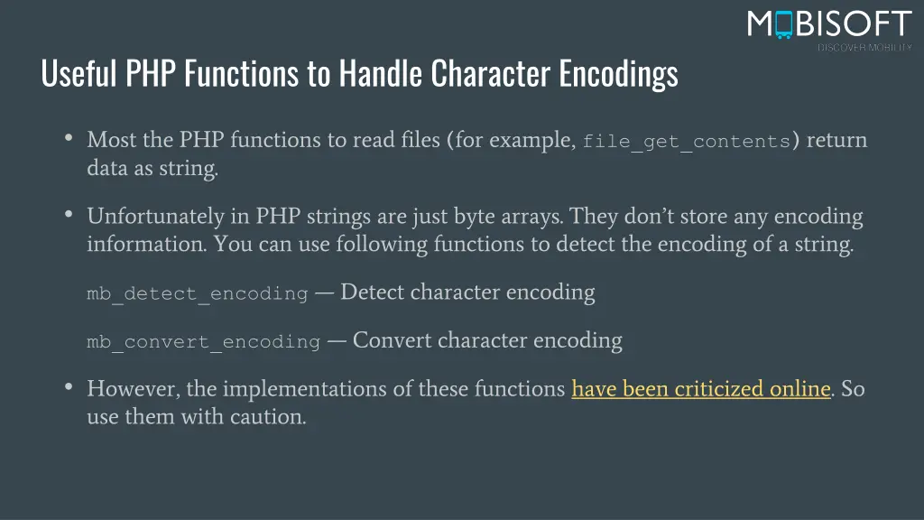 useful php functions to handle character encodings