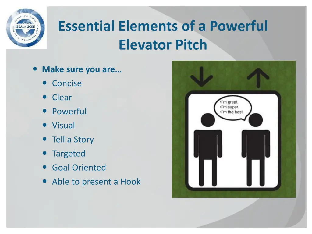 essential elements of a powerful elevator pitch