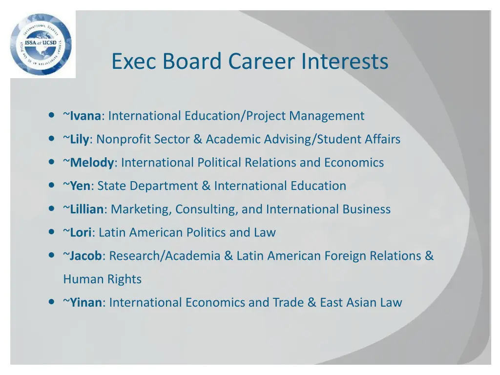 exec board career interests