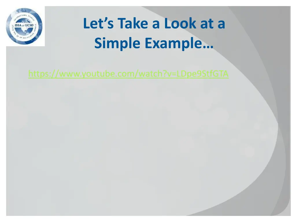let s take a look at a simple e xample