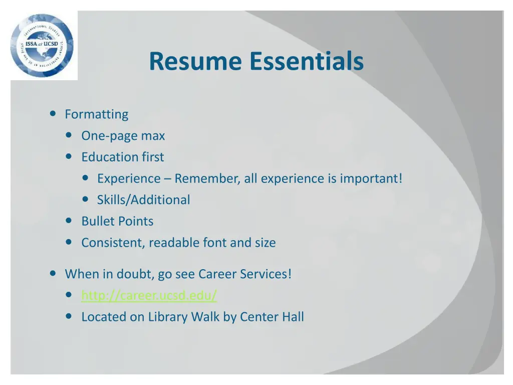 resume essentials