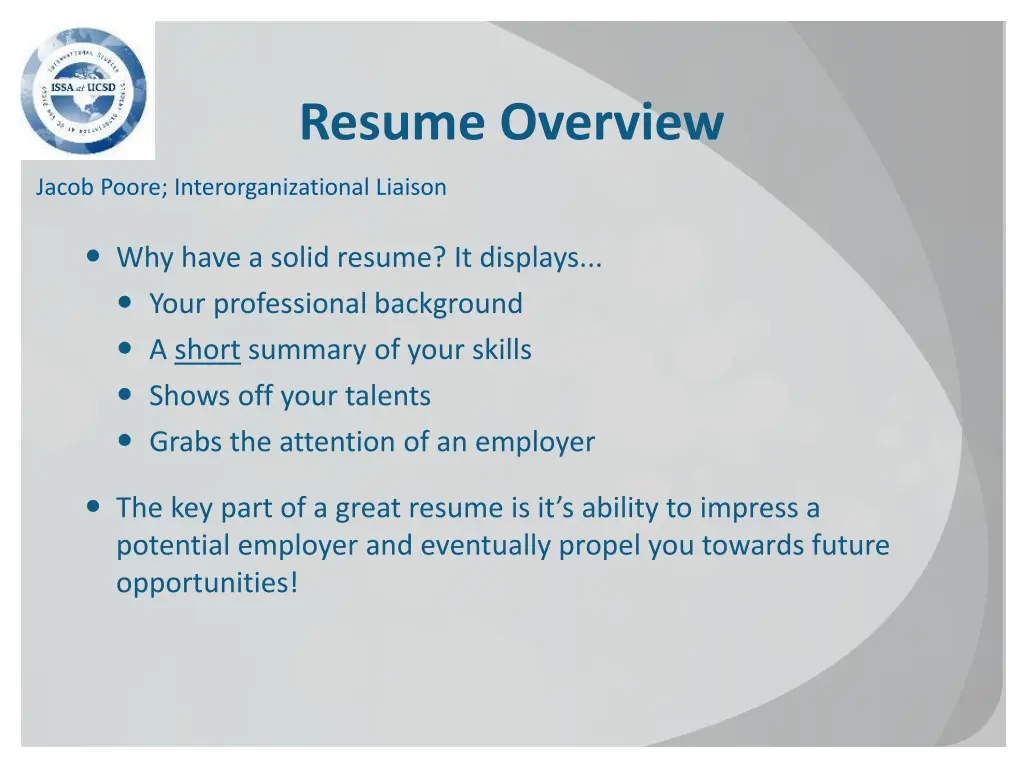 resume overview