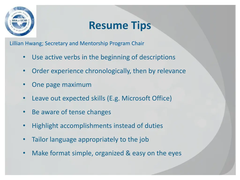 resume tips