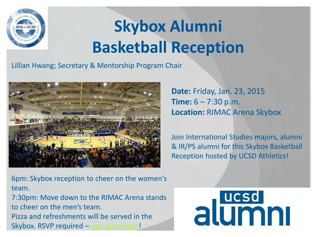 skybox alumni basketball reception