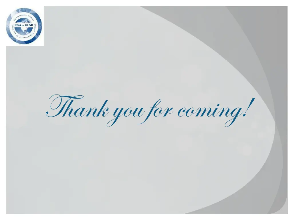 thank you for coming