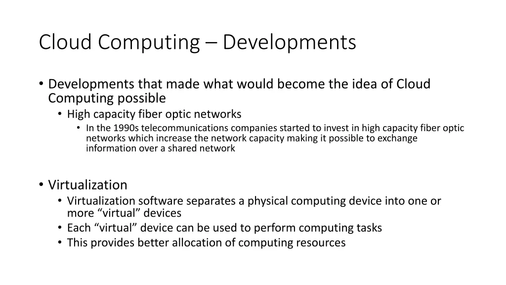 cloud computing developments