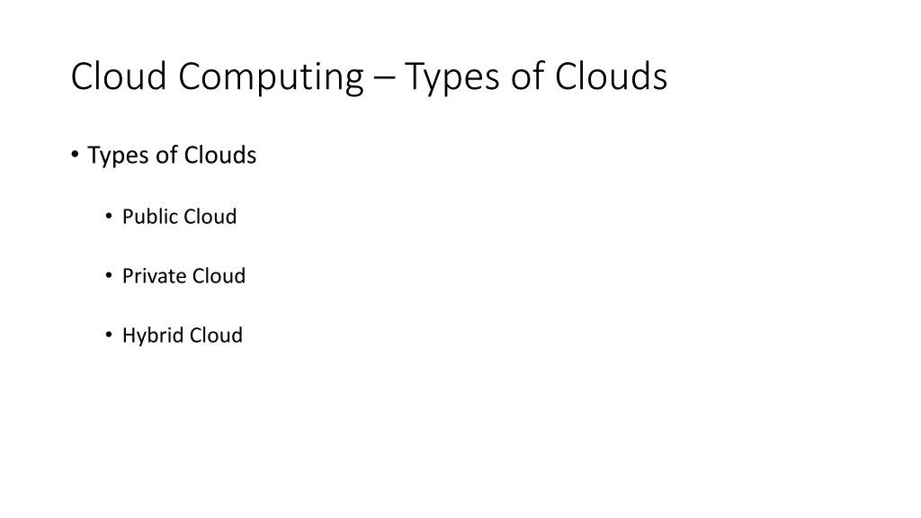 cloud computing types of clouds