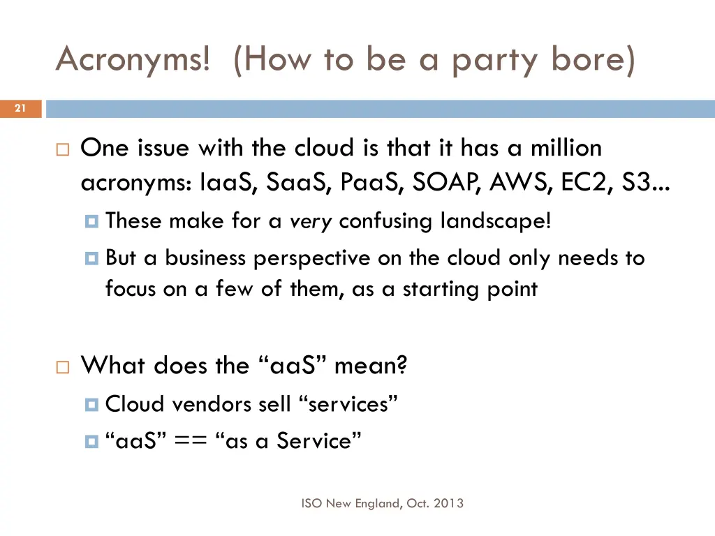 acronyms how to be a party bore