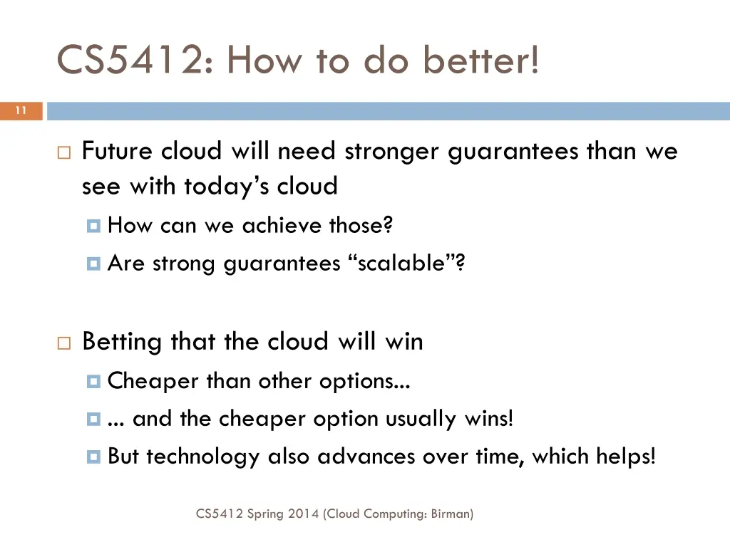 cs5412 how to do better