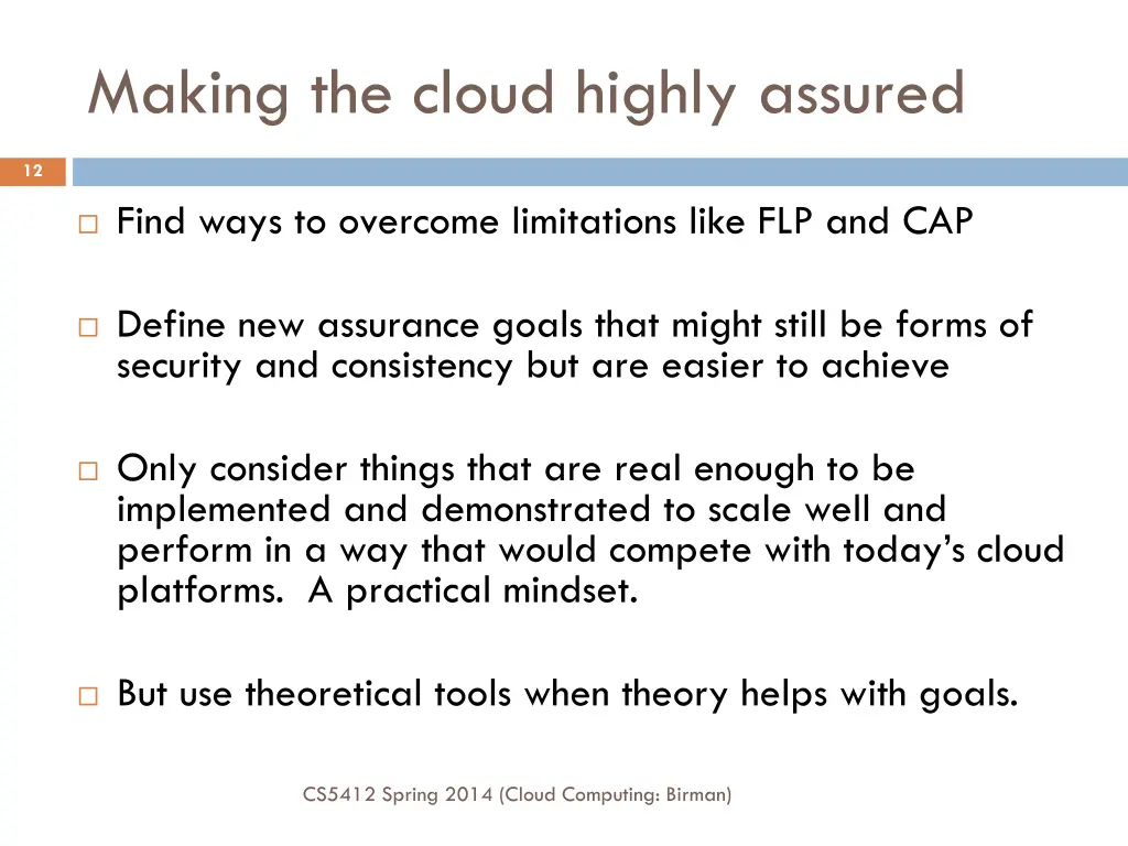 making the cloud highly assured