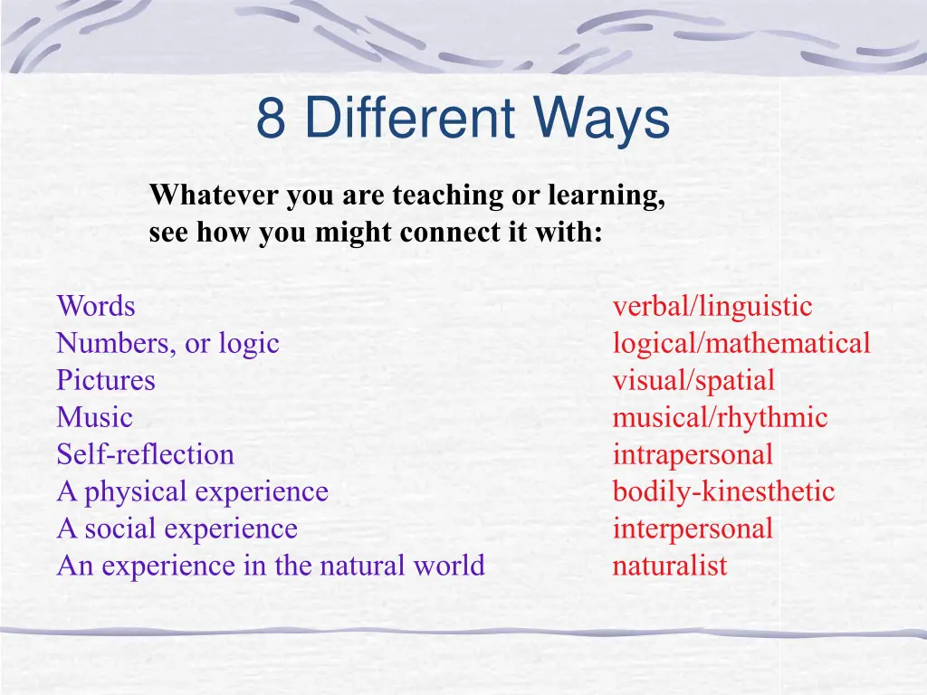 8 different ways