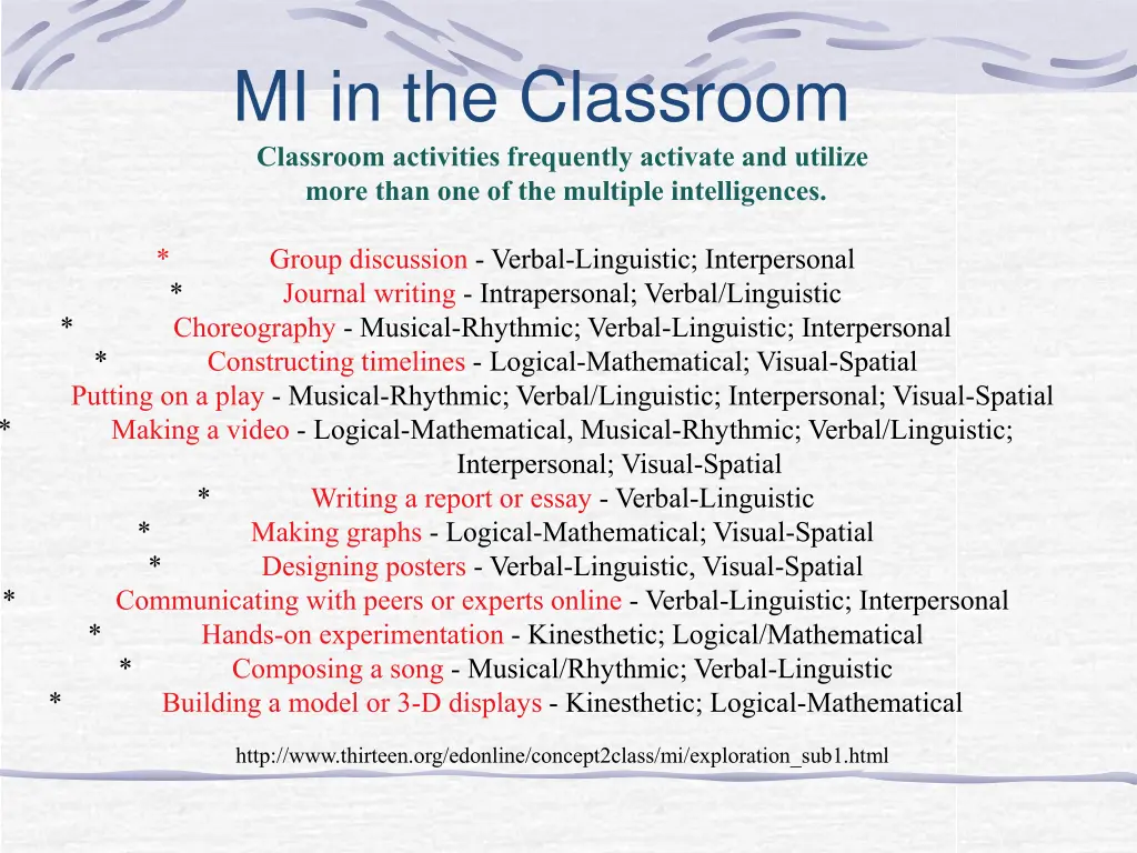 mi in the classroom classroom activities