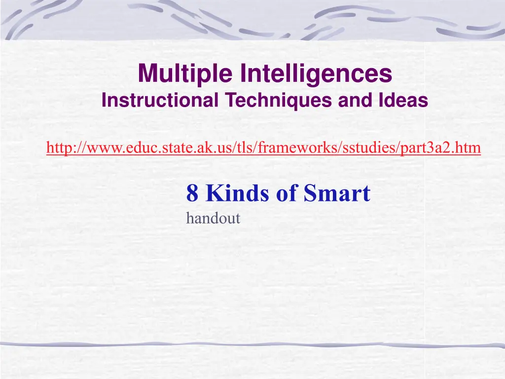 multiple intelligences instructional techniques