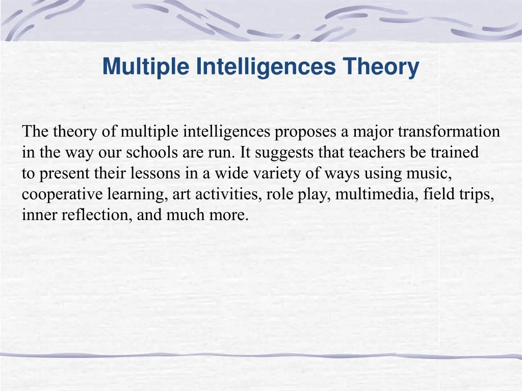 multiple intelligences theory