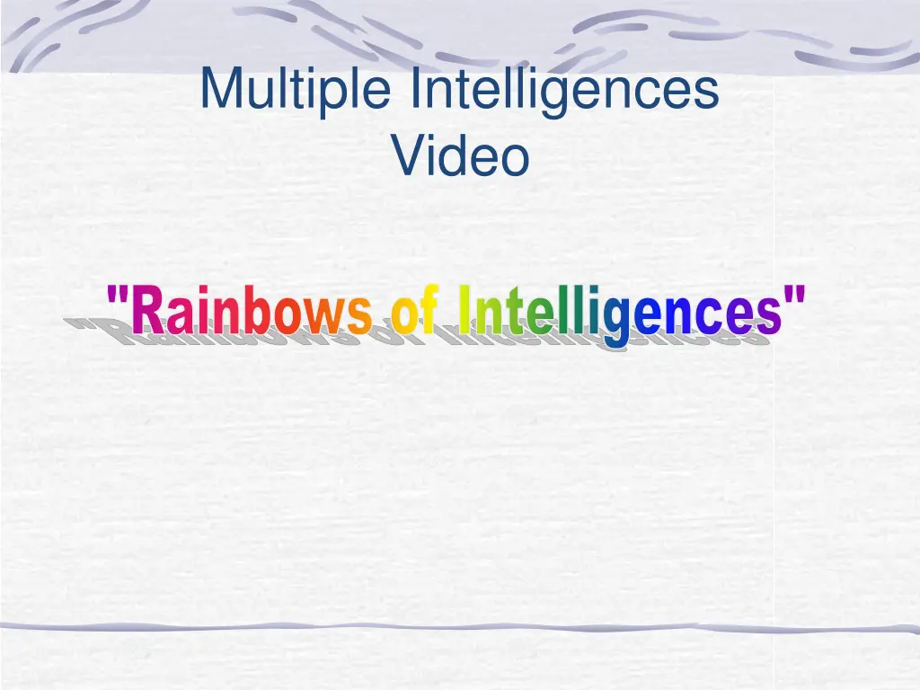 multiple intelligences video