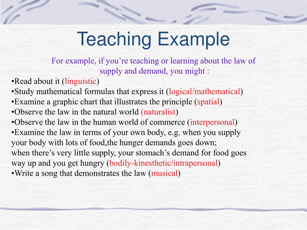 teaching example