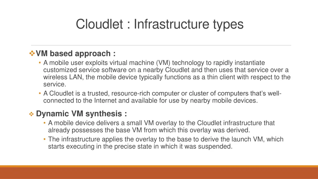 cloudlet infrastructure types