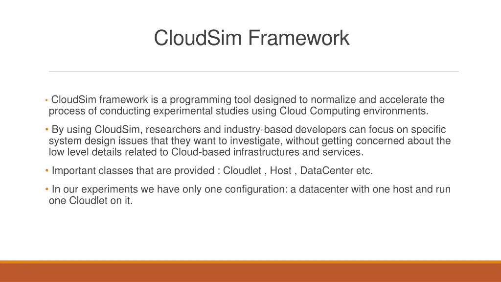 cloudsim framework
