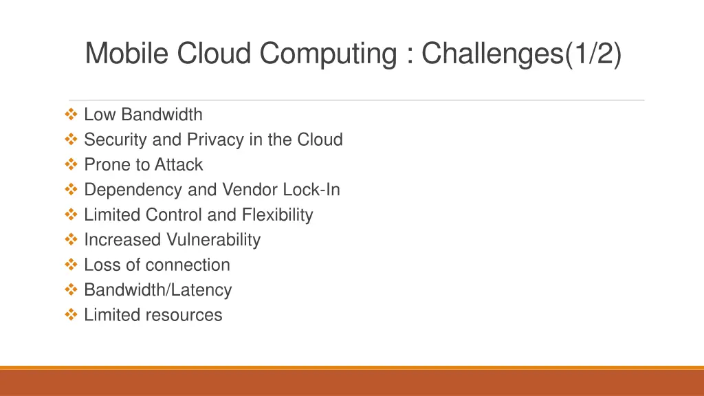 mobile cloud computing challenges 1 2
