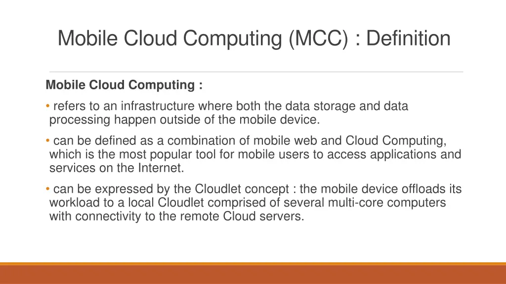 mobile cloud computing mcc definition