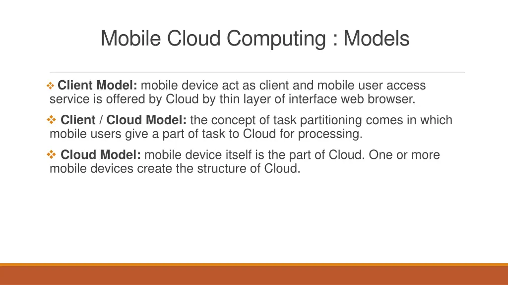 mobile cloud computing models
