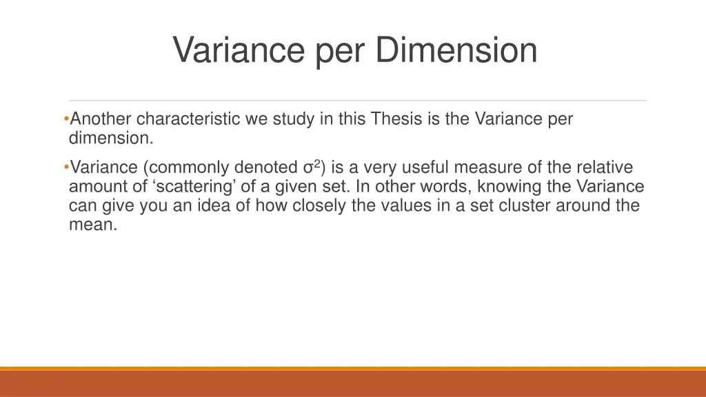 variance per dimension