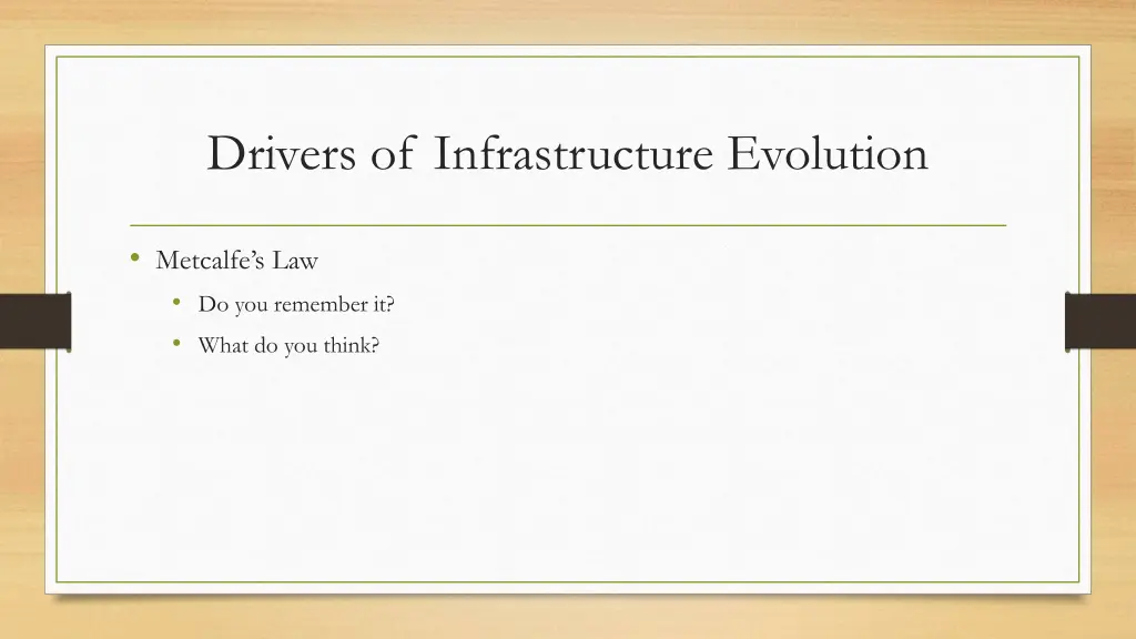 drivers of infrastructure evolution 2