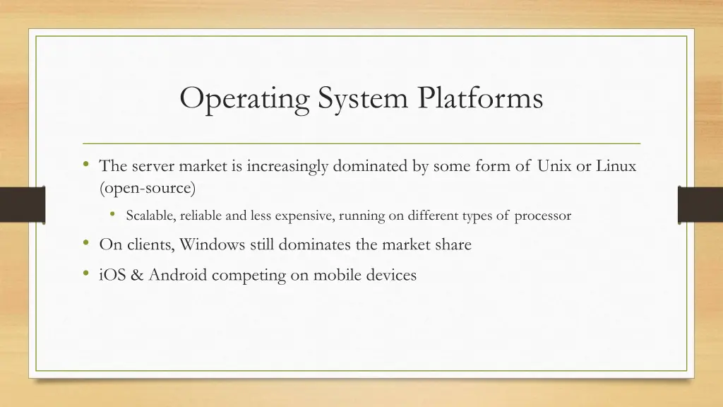 operating system platforms