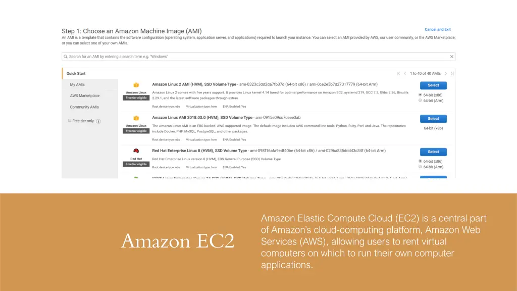 amazon elastic compute cloud ec2 is a central