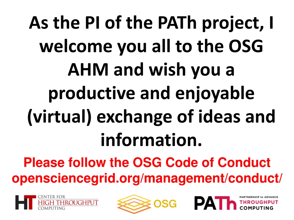 as the pi of the path project i welcome